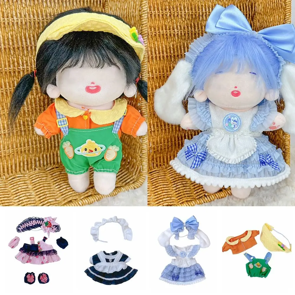 20CM Doll Clothes Suit Cute Maidservant Skirt Lace Lolita Princess Dress Casual Wears For Idol Dolls Accessories Plush Toys