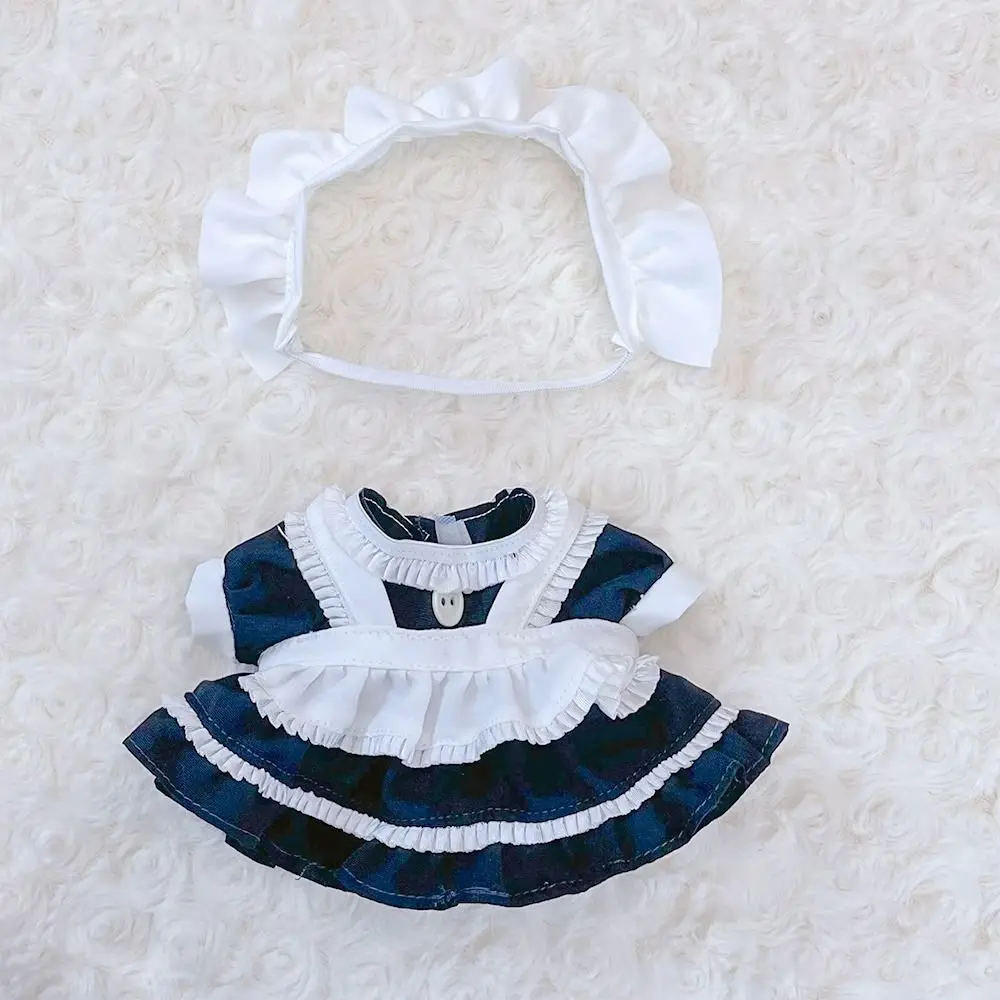 20CM Doll Clothes Suit Cute Maidservant Skirt Lace Lolita Princess Dress Casual Wears For Idol Dolls Accessories Plush Toys