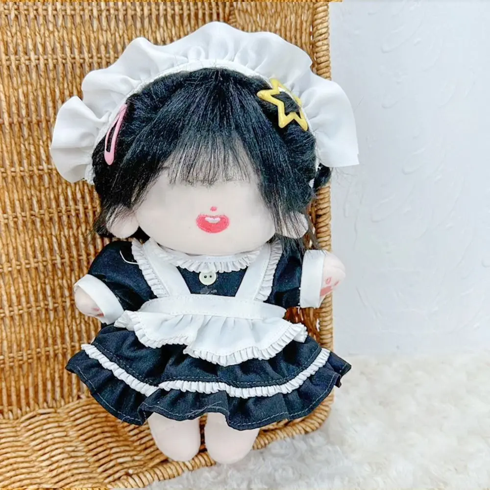 20CM Doll Clothes Suit Cute Maidservant Skirt Lace Lolita Princess Dress Casual Wears For Idol Dolls Accessories Plush Toys
