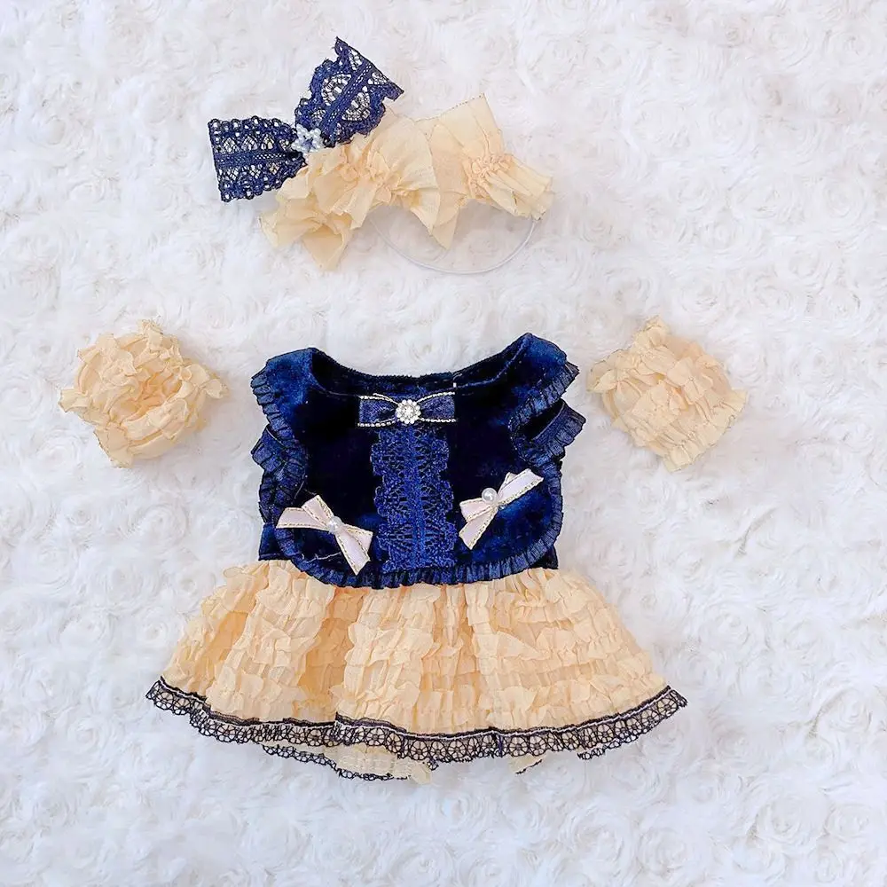 20CM Doll Clothes Suit Cute Maidservant Skirt Lace Lolita Princess Dress Casual Wears For Idol Dolls Accessories Plush Toys