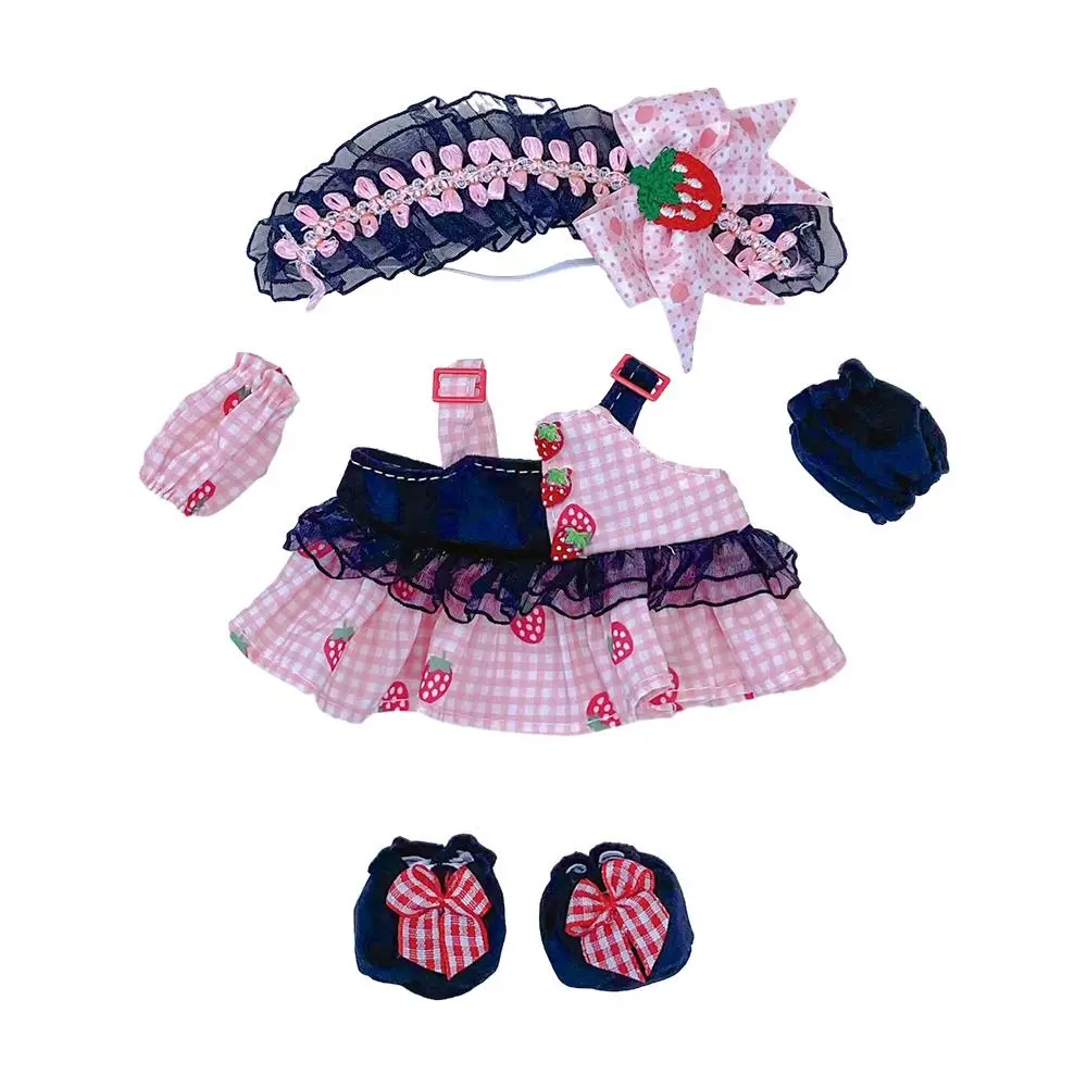 20CM Doll Clothes Suit Cute Maidservant Skirt Lace Lolita Princess Dress Casual Wears For Idol Dolls Accessories Plush Toys