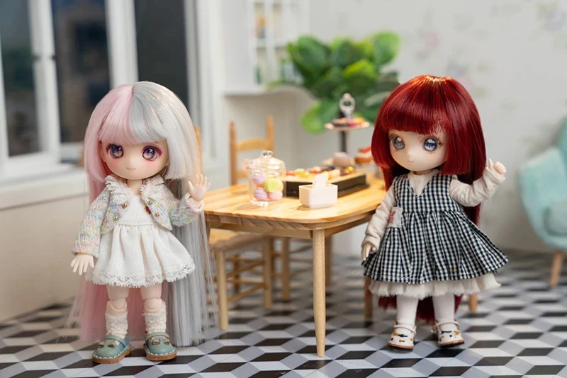 Ob11 Wig Long Straight Hair Short Hair Soft Cute Curly Bangs Wavy Hair for 1/12 Bjd, Gsc ,Ymy Head Doll Accessories Multi-Color