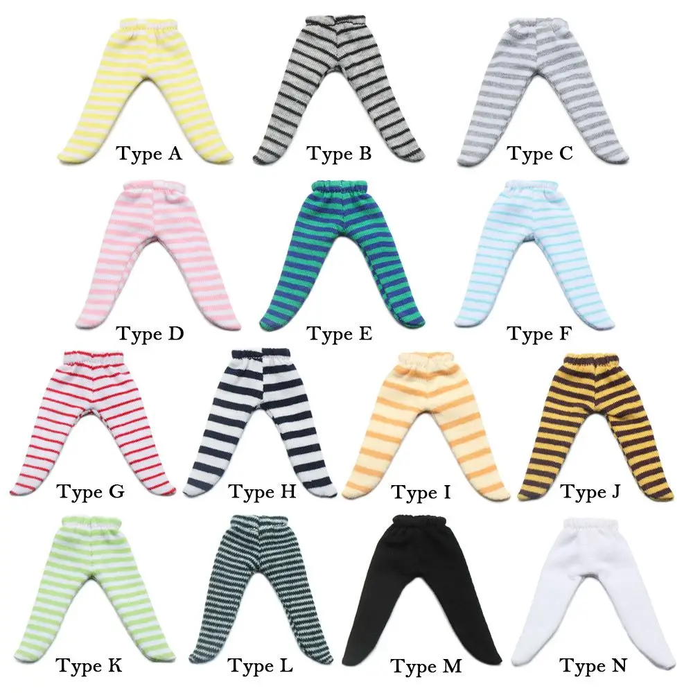 Ob11 Doll Clothes Tight Trousers Fashion Stripe Pantyhose Candy Color Leggings For For 1/12 BJD Doll Stocking Kids Toys
