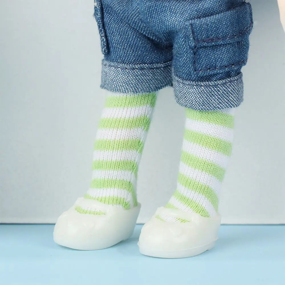 Ob11 Doll Clothes Tight Trousers Fashion Stripe Pantyhose Candy Color Leggings For For 1/12 BJD Doll Stocking Kids Toys