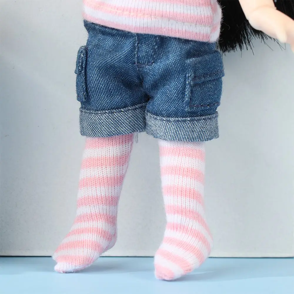 Ob11 Doll Clothes Tight Trousers Fashion Stripe Pantyhose Candy Color Leggings For For 1/12 BJD Doll Stocking Kids Toys