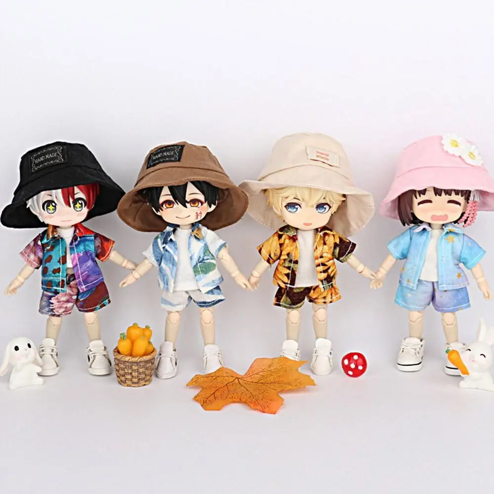 Fashion Miniature Hat For OB11 Dolls Accessories Cute Mini Bucket Hat Fisherman Hat for 1/12BJD Doll Clothes Decoration