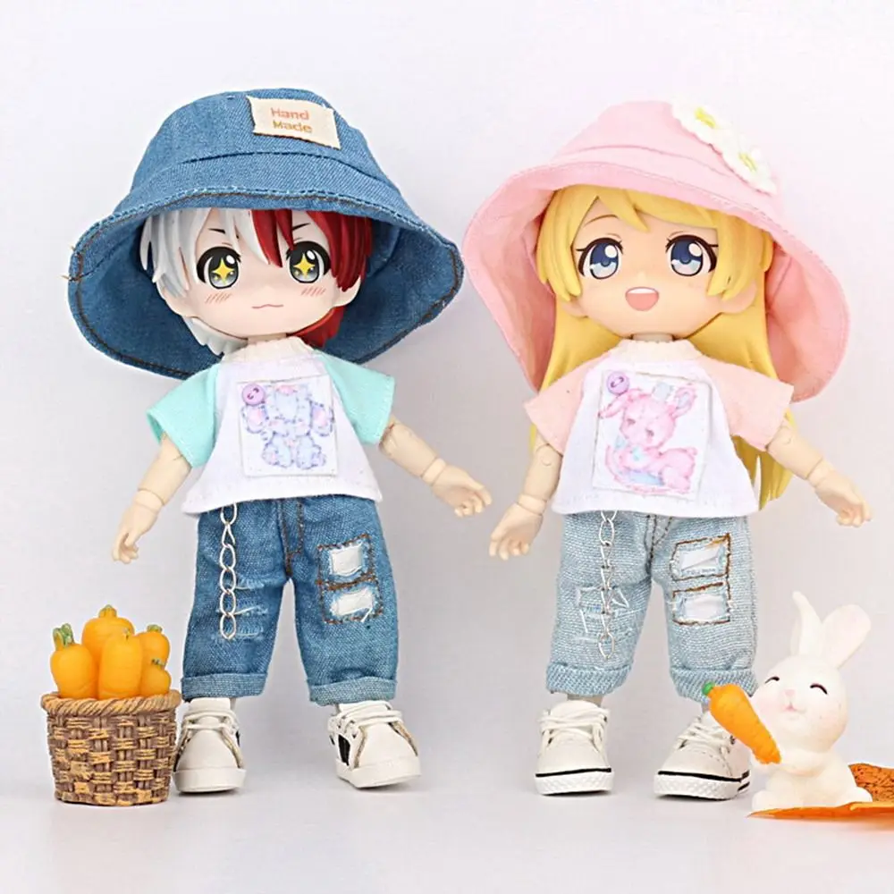 Fashion Miniature Hat For OB11 Dolls Accessories Cute Mini Bucket Hat Fisherman Hat for 1/12BJD Doll Clothes Decoration