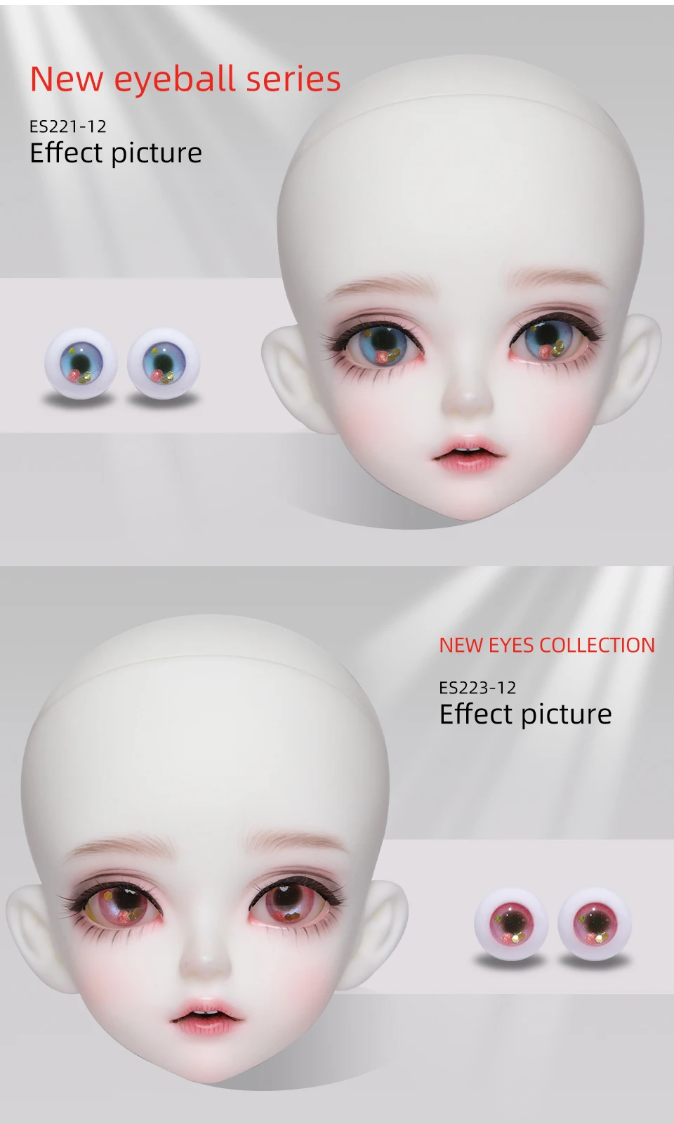 BJD Eyes Resin Eyeball ES221 ES227 8mm 12mm Handscraft Colourful Doll Accessories 1/3 1/4 1/6 for Handmade Colored Eyes