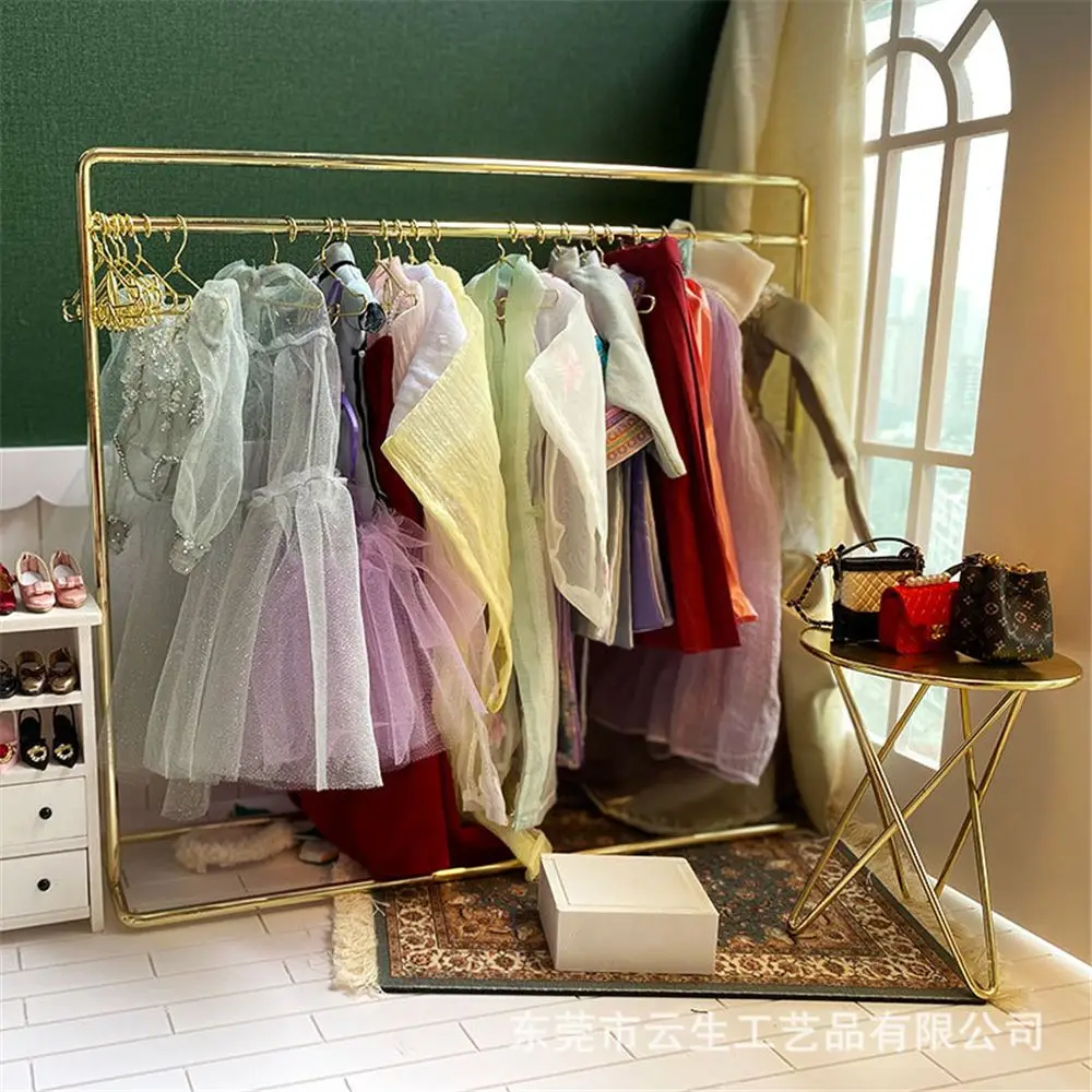 10pcs Metal Doll Dress Clothes Hangers for 1/6 Doll Clothes Mini Hangers Doll Hangers Hangers Miniature Dollhouse Furniture