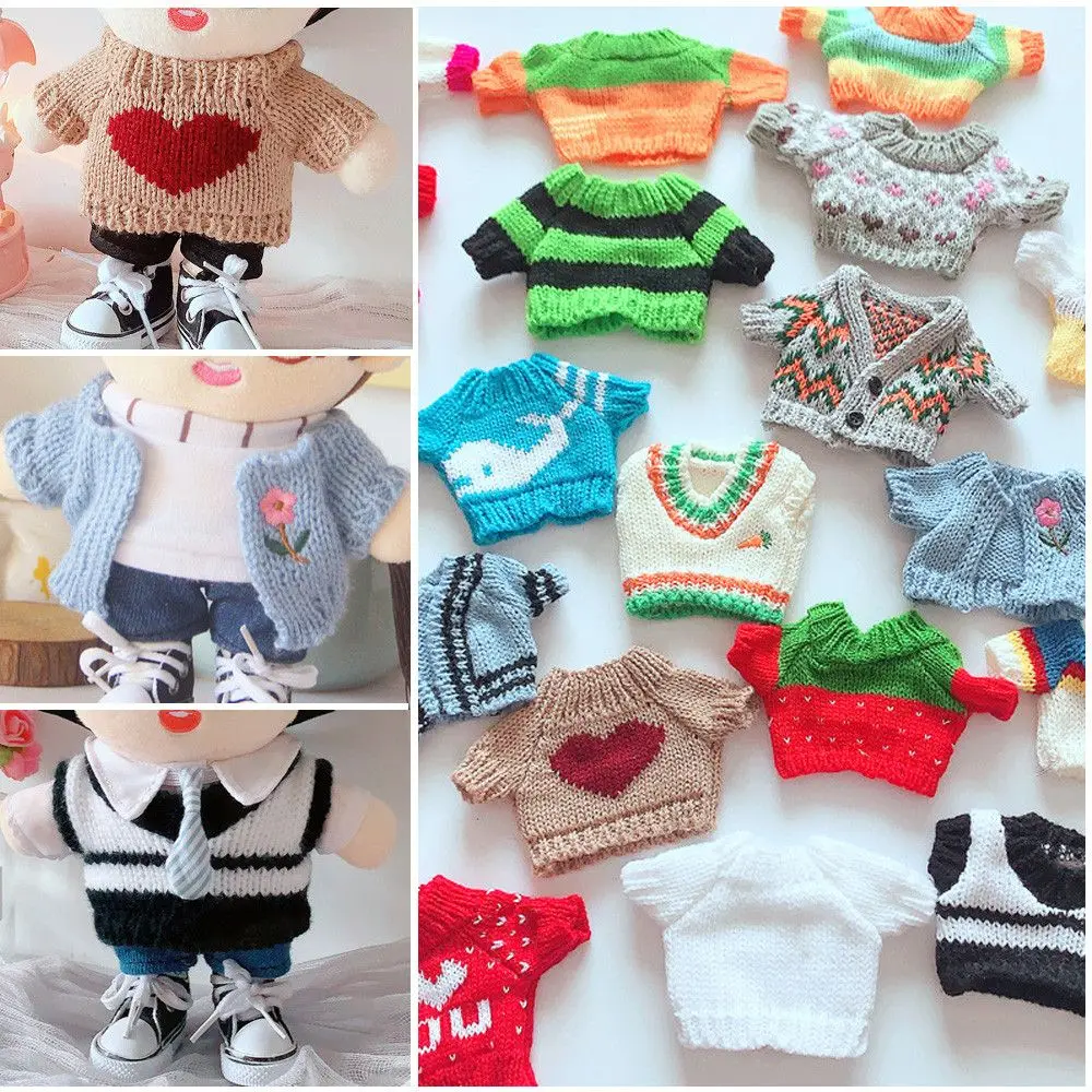 Doll Clothes for 20cm Dolls Plush Doll's Clothing Sweater Stuffed Toy Dolls Outfit for Idol Dolls Accessories
