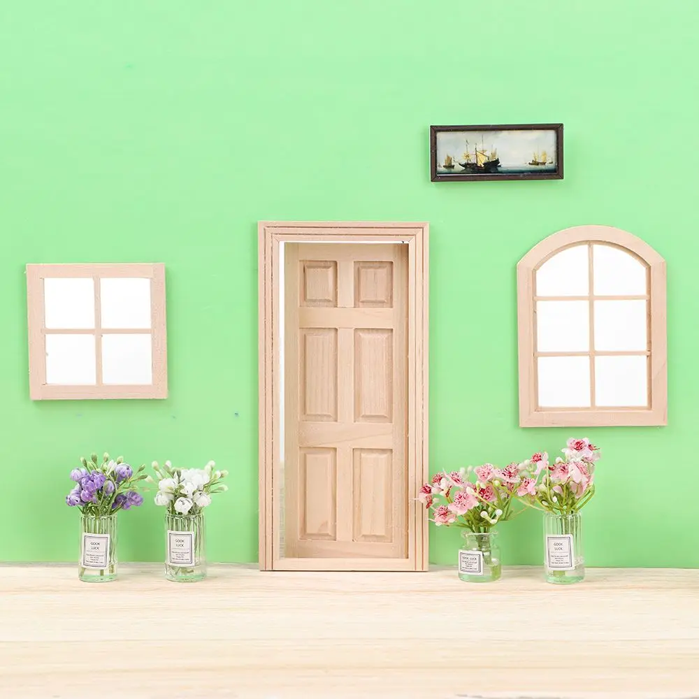 1:12 Scale Dollhouse Flower Vase Doll Accessories Pink Rose White Jasmine Mini Floral Arrangement Miniature Model Furnitue Gift