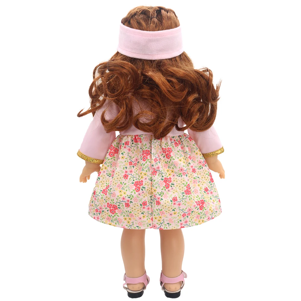 43cm Newborn Doll Cute Honeybee Jumpers Rompers 17-18inch Baby New Born Floral long Sleeve Clothes Set Accessories Holiday Gift