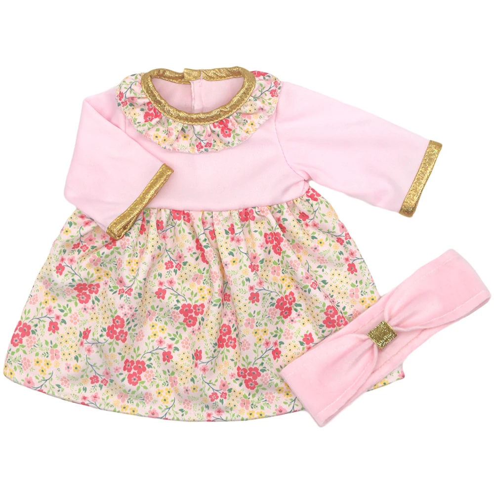 43cm Newborn Doll Cute Honeybee Jumpers Rompers 17-18inch Baby New Born Floral long Sleeve Clothes Set Accessories Holiday Gift