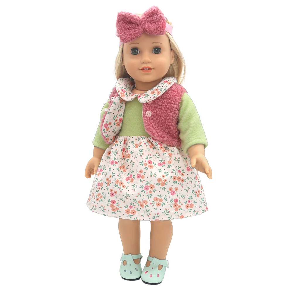 43cm Newborn Doll Cute Honeybee Jumpers Rompers 17-18inch Baby New Born Floral long Sleeve Clothes Set Accessories Holiday Gift