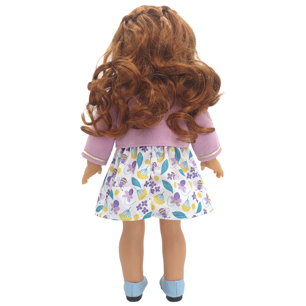43cm Newborn Doll Cute Honeybee Jumpers Rompers 17-18inch Baby New Born Floral long Sleeve Clothes Set Accessories Holiday Gift