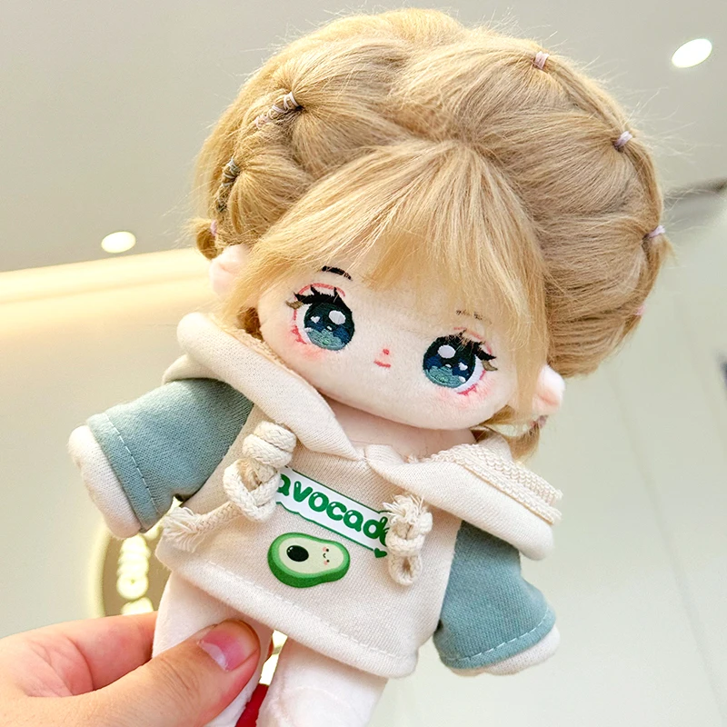 20cm Cute Idol Doll Plush Cotton Star Dolls Kawaii Stuffed Baby Toy Plushie Bell Orchid With Avocado Clothes Kid Collection Gift