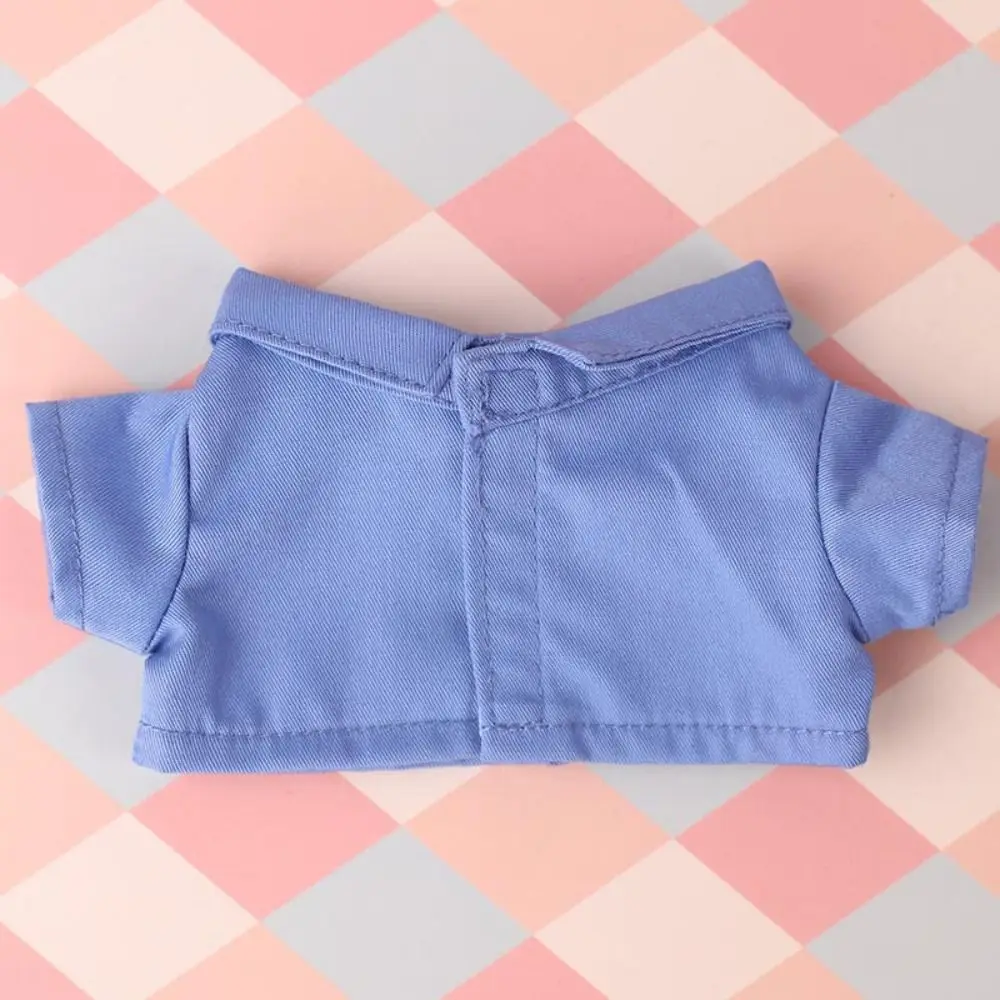 15/20CM Cotton Doll Clothes Fashion Tops Lapel Pure Color Shirt Stripe Lattice Blouse For EXO Idol Dolls Plush Toys Clothing