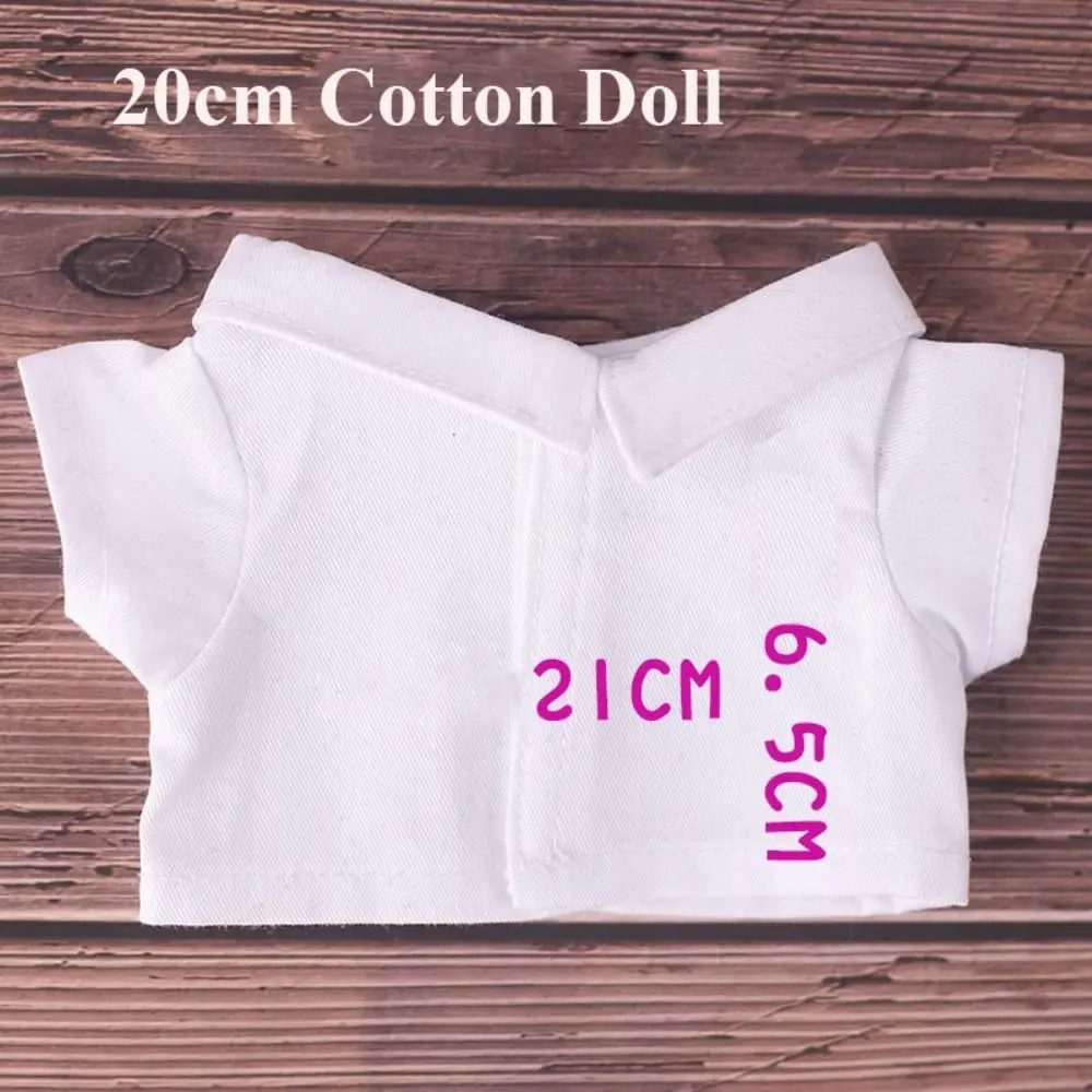 15/20CM Cotton Doll Clothes Fashion Tops Lapel Pure Color Shirt Stripe Lattice Blouse For EXO Idol Dolls Plush Toys Clothing