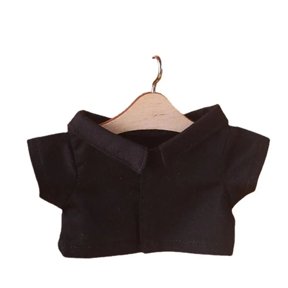 15/20CM Cotton Doll Clothes Fashion Tops Lapel Pure Color Shirt Stripe Lattice Blouse For EXO Idol Dolls Plush Toys Clothing