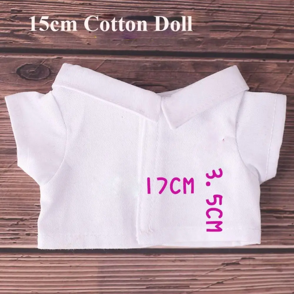 15/20CM Cotton Doll Clothes Fashion Tops Lapel Pure Color Shirt Stripe Lattice Blouse For EXO Idol Dolls Plush Toys Clothing