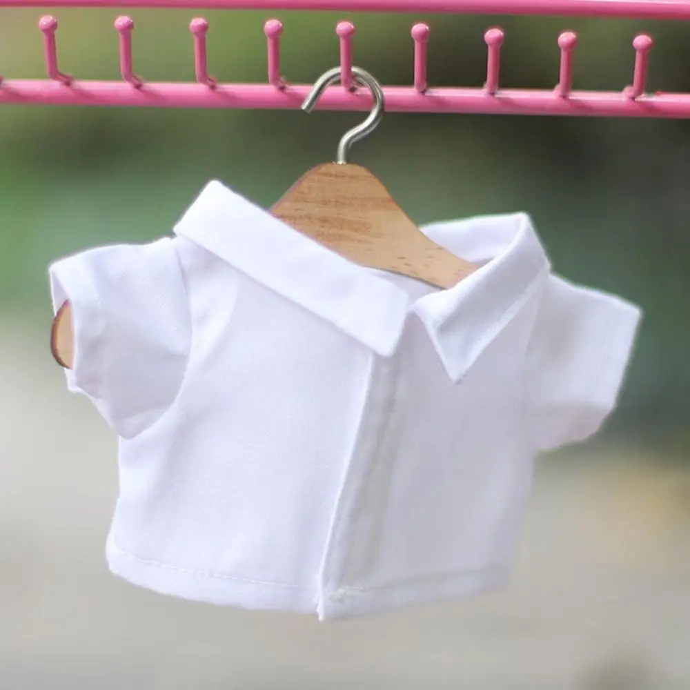 15/20CM Cotton Doll Clothes Fashion Tops Lapel Pure Color Shirt Stripe Lattice Blouse For EXO Idol Dolls Plush Toys Clothing