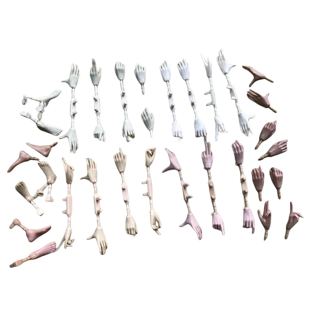 1/6 Doll Hands Feet Super White Beige Brown Doll Accessories 4 Gesture Doll Hands Decors For Female Dolls