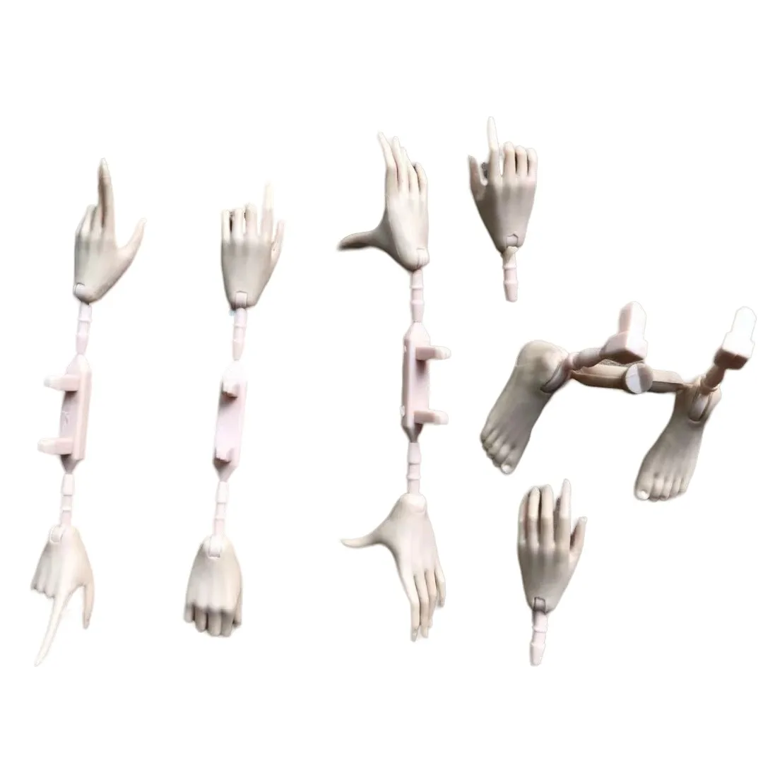 1/6 Doll Hands Feet Super White Beige Brown Doll Accessories 4 Gesture Doll Hands Decors For Female Dolls
