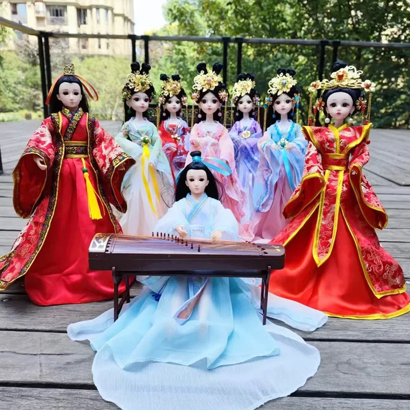 30cm Doll Full Set 1/6 Ancient Costume Clothing Bjd Doll Change Up Diy Girl Toys Dress Up Fashion Play House Birthday Gift