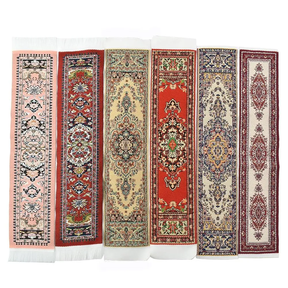 Turkish Style Weaving Carpet for 1:12 Scale Dollhouse Gift Miniature Woven Rug Toy Furniture Playing House Thread Mat Dollhouse