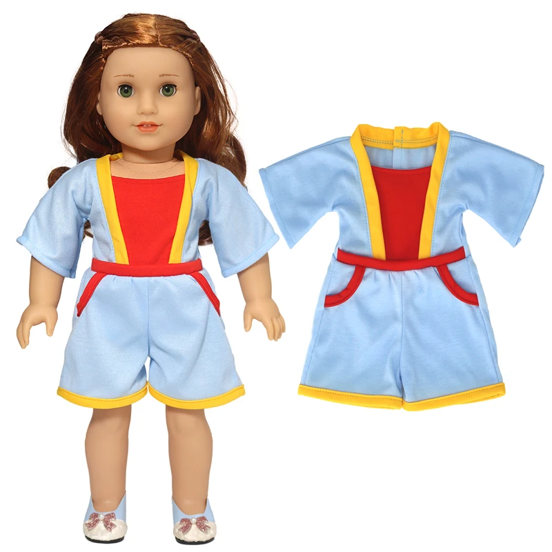 18" Girls Doll Overall Wear 43 Cm Baby Doll Clothes Rompers Children Girl Gifts