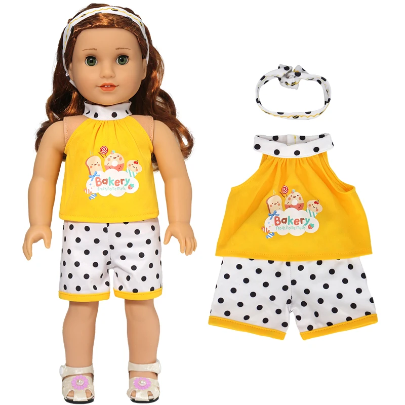 18" Girls Doll Overall Wear 43 Cm Baby Doll Clothes Rompers Children Girl Gifts