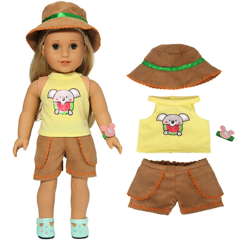 18" Girls Doll Overall Wear 43 Cm Baby Doll Clothes Rompers Children Girl Gifts