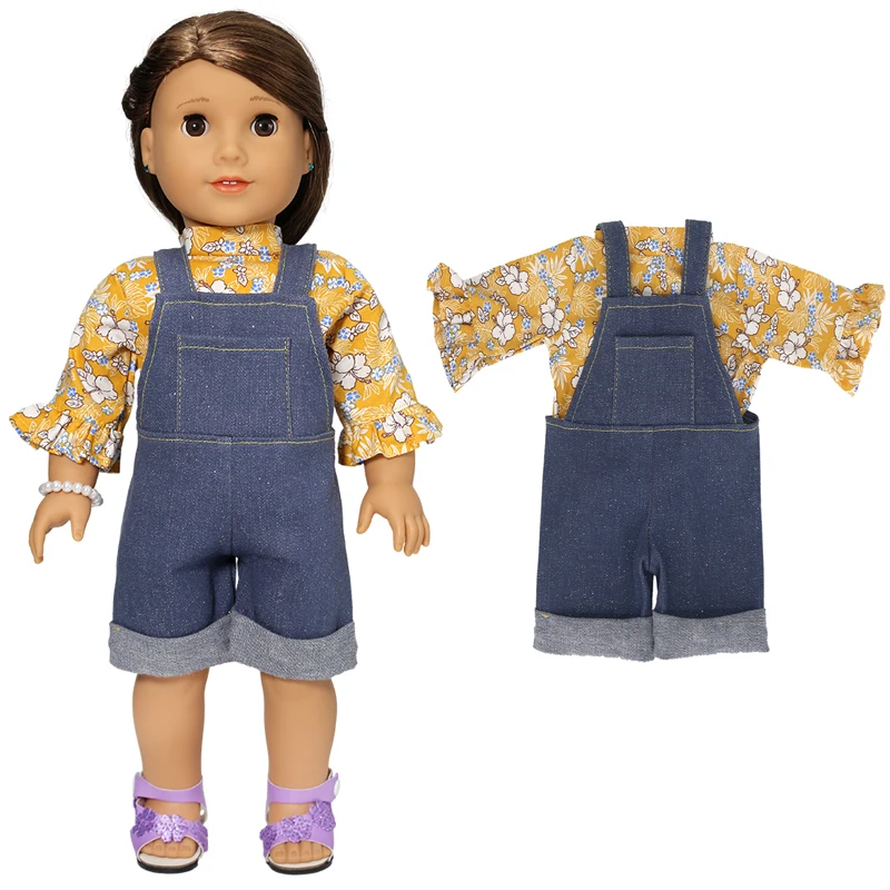 18" Girls Doll Overall Wear 43 Cm Baby Doll Clothes Rompers Children Girl Gifts