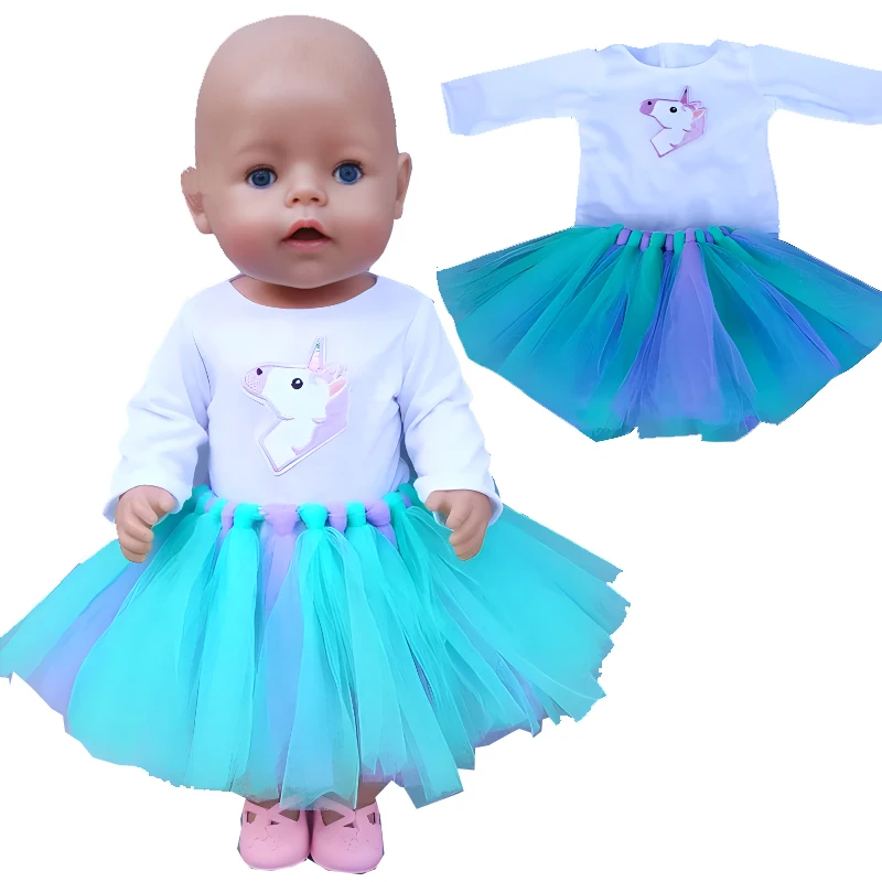Doll Clothes Tutu Dress Lace 43 Cm for 18 Inch Girl Doll Casual Outfits Toys Wear