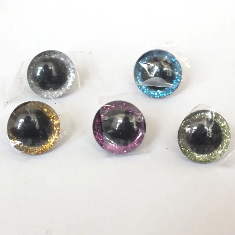 50pcs/lot New Items 16mm/20mm/25mm Trapezoid Plastic Glitter Safety Toy Eyes +white Washer For Diy Doll