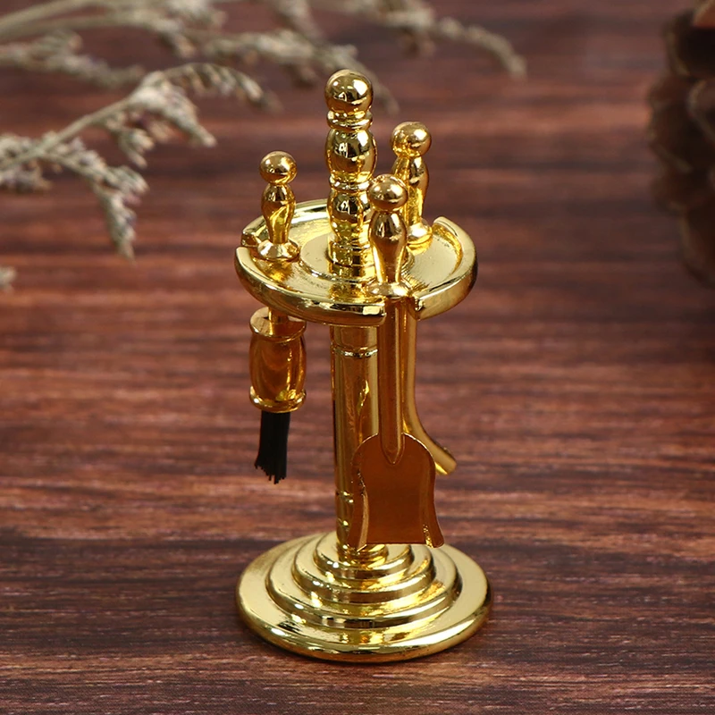 4pcs/lot Alloy Miniature Cleaning Tools Display Holder For 1/12 Dolls House Life Scenes Decoration Accessory