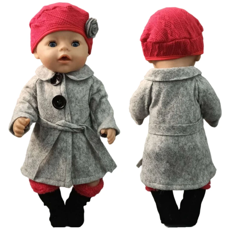 New Born Baby Doll Clothes Hooded Sweater for 18" Girl Doll Jacket Toys Doll Outfits