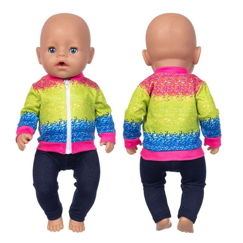 New Born Baby Doll Clothes Hooded Sweater for 18" Girl Doll Jacket Toys Doll Outfits