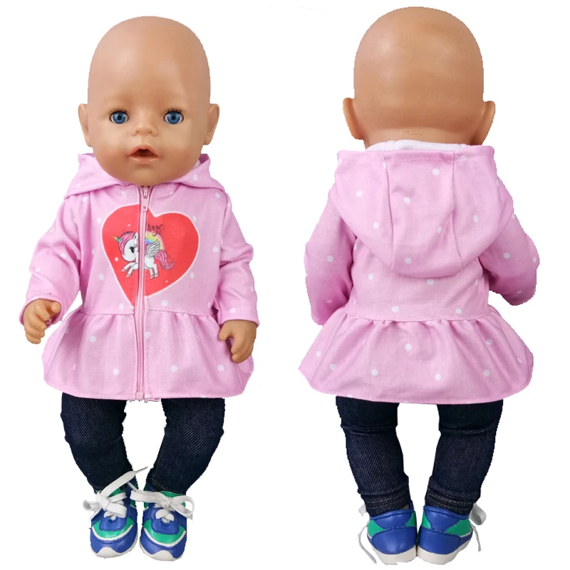 New Born Baby Doll Clothes Hooded Sweater for 18" Girl Doll Jacket Toys Doll Outfits