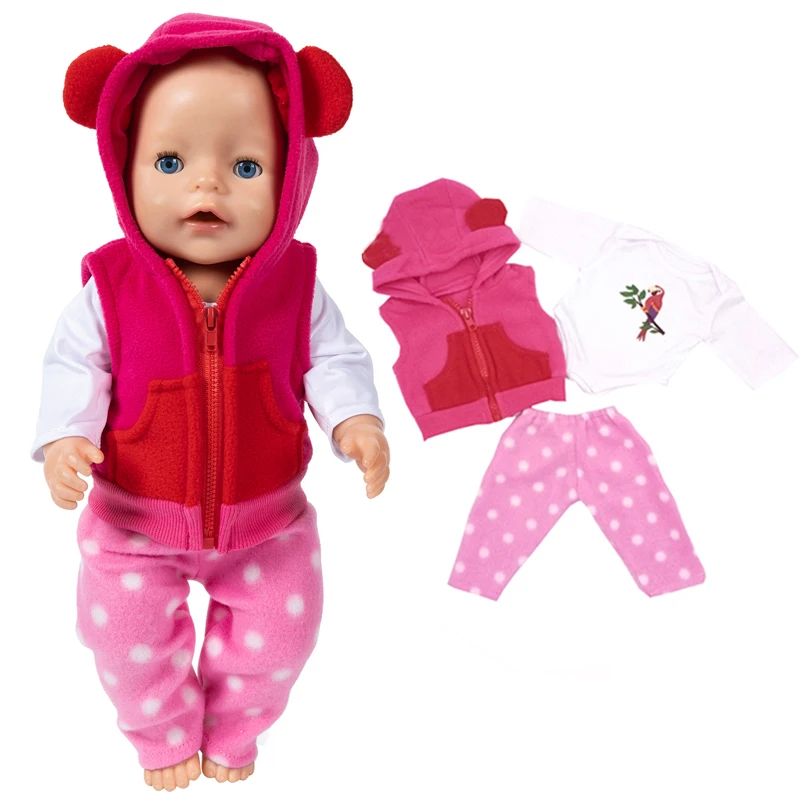 New Born Baby Doll Clothes Hooded Sweater for 18" Girl Doll Jacket Toys Doll Outfits