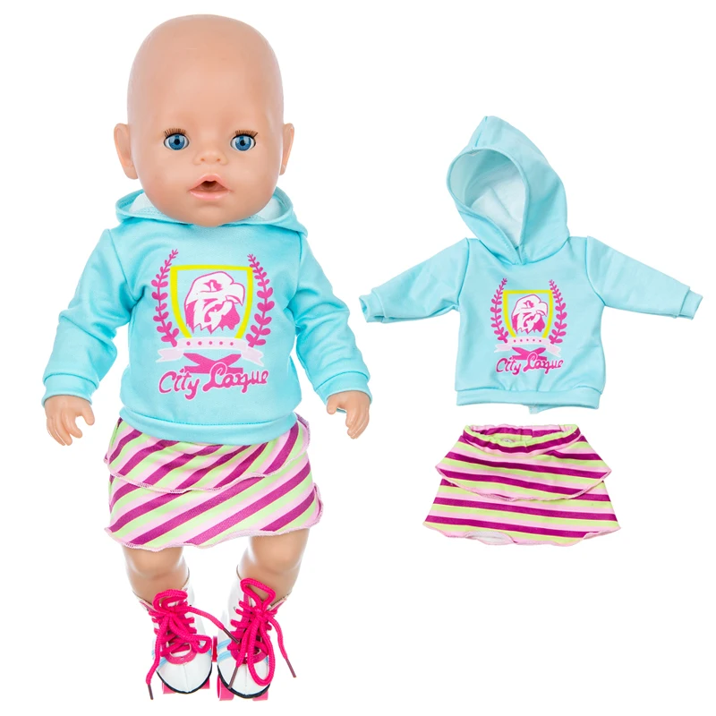 New Born Baby Doll Clothes Hooded Sweater for 18" Girl Doll Jacket Toys Doll Outfits