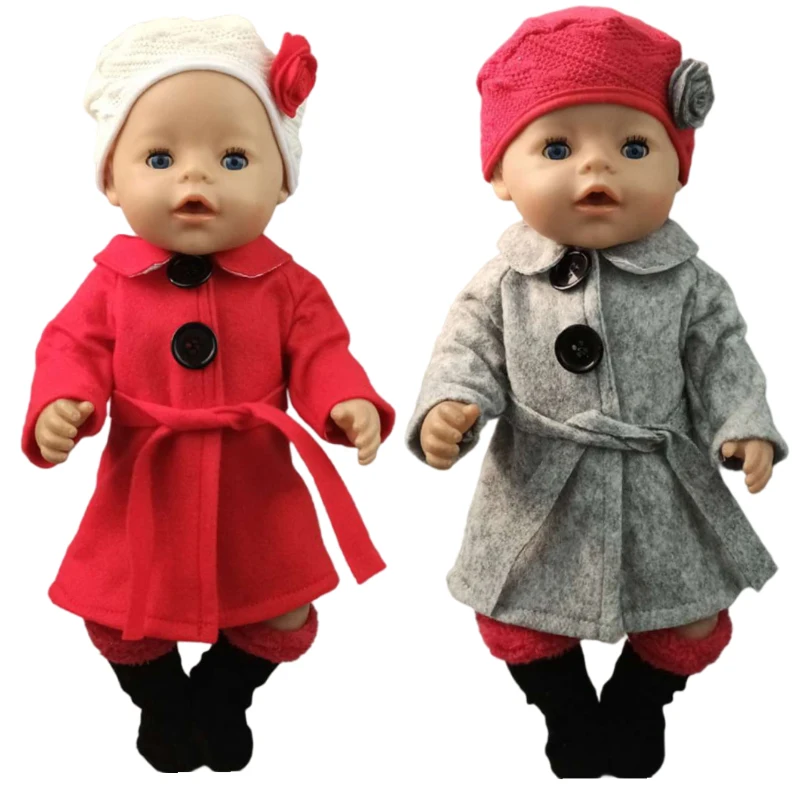 New Born Baby Doll Clothes Hooded Sweater for 18" Girl Doll Jacket Toys Doll Outfits