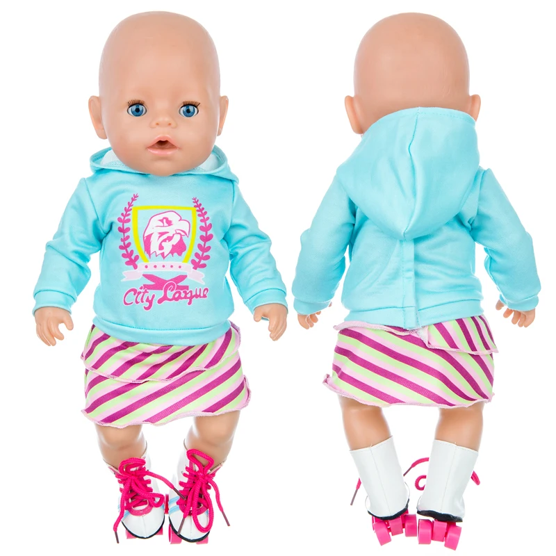 New Born Baby Doll Clothes Hooded Sweater for 18" Girl Doll Jacket Toys Doll Outfits