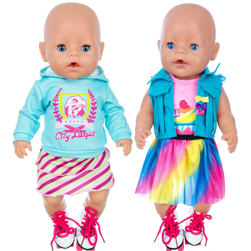 New Born Baby Doll Clothes Hooded Sweater for 18" Girl Doll Jacket Toys Doll Outfits