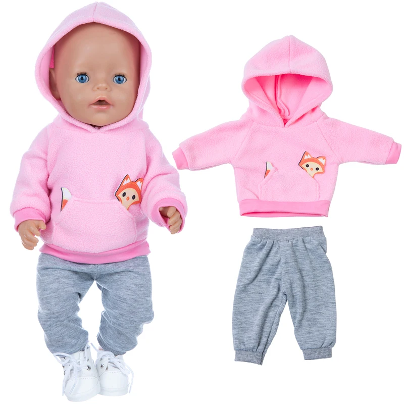 New Born Baby Doll Clothes Hooded Sweater for 18" Girl Doll Jacket Toys Doll Outfits
