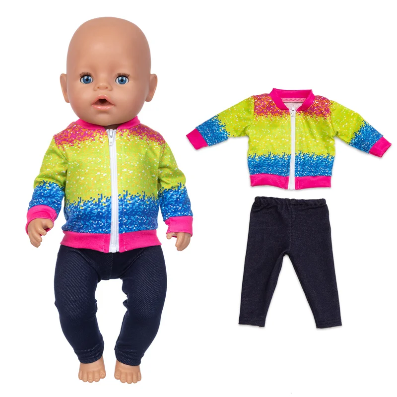 New Born Baby Doll Clothes Hooded Sweater for 18" Girl Doll Jacket Toys Doll Outfits