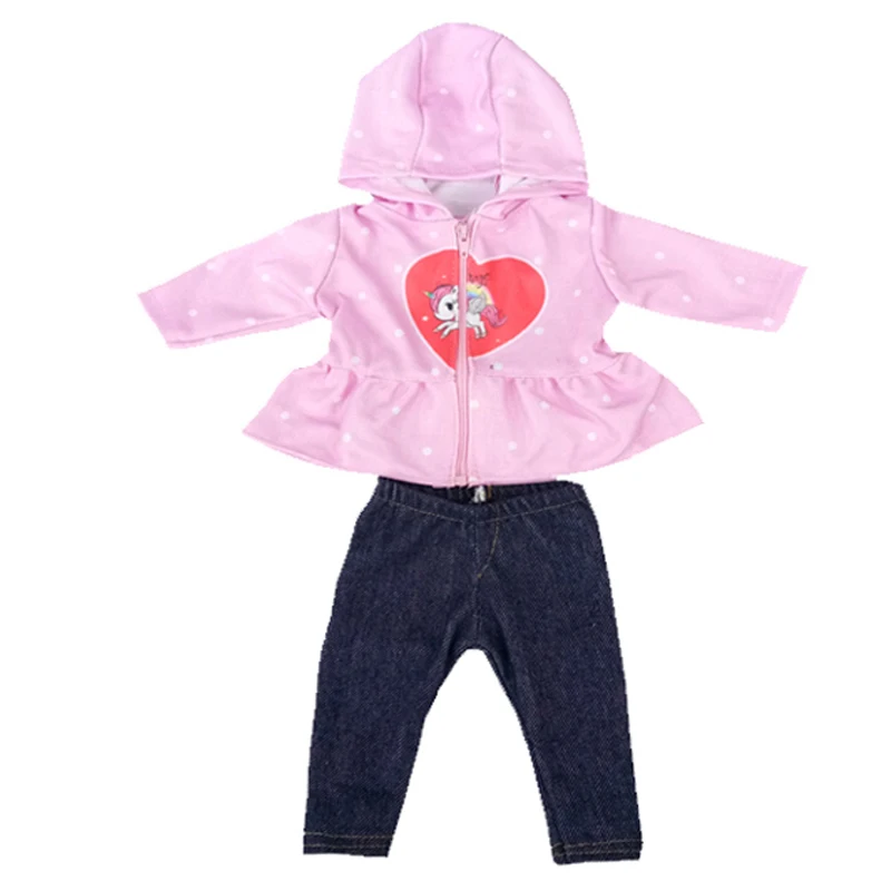 New Born Baby Doll Clothes Hooded Sweater for 18" Girl Doll Jacket Toys Doll Outfits
