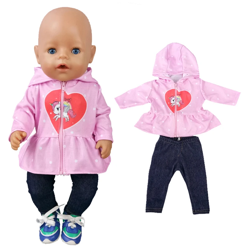 New Born Baby Doll Clothes Hooded Sweater for 18" Girl Doll Jacket Toys Doll Outfits