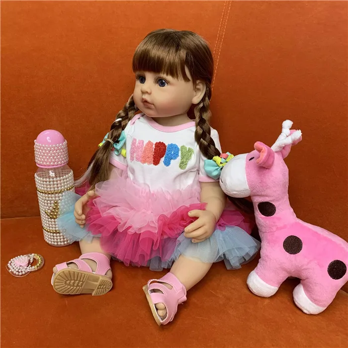 New hair Wig for 20inch to 22inch Reborn Dolls Long Strainght hair for 48-55cm Silicone Reborn Baby Doll Hair Wig