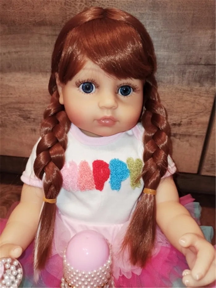 New hair Wig for 20inch to 22inch Reborn Dolls Long Strainght hair for 48-55cm Silicone Reborn Baby Doll Hair Wig